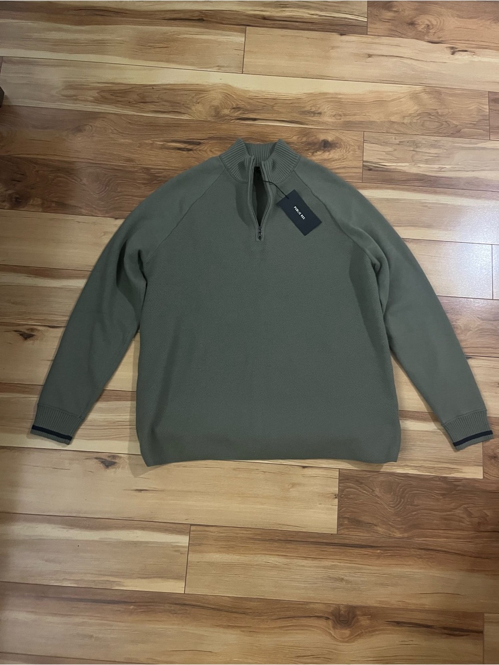 Men's Olive Half-Zip Sweater